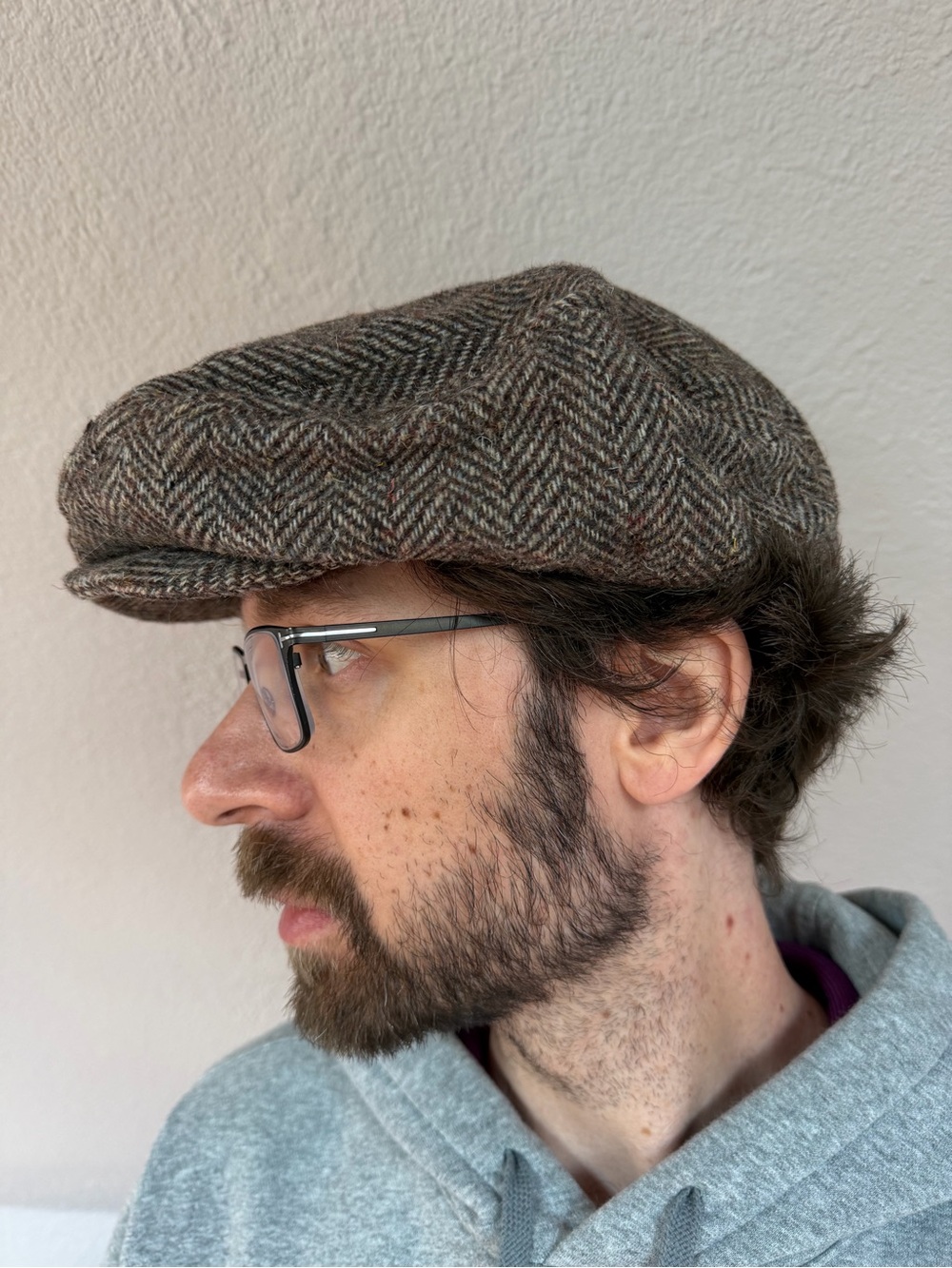 Vintage Pendleton 100% Wool Brown Tweed Newsboy Cap
